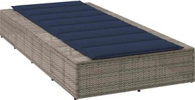 vidaXL Ξαπλώστρα με αιωρούμενο μαξιλάρι Γκρι Poly Rattan