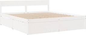 vidaXL Σκελετός Κρεβ. Χωρίς Στρώμα Λευκό 180x200 εκ Μασίφ Πεύκο