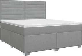 vidaXL Κρεβάτι box spring με στρώμα Ανοιχτό γκρι 140 x 190 cm Ύφασμα