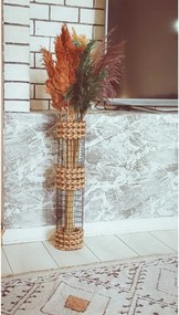 Stewehome Βάζο από πλεκτή ψάθα τριπλής πλέξης Χακί