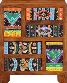 vidaXL Sideboard Πολύχρωμο 50x35x60 μασίφ ξύλο ακακίας