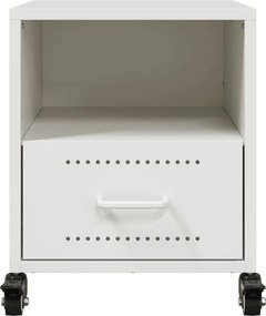 vidaXL Κομοδίνα 2 τεμ. Λευκό 36x39x43,5 εκ. από Χάλυβα