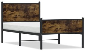 Σκελετός Κρεβ. Χωρίς Στρώμα Καπνιστή Δρυς 90x190 εκ. Μεταλλικό