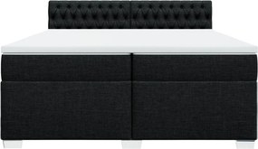 vidaXL Κρεβάτι Boxspring με Στρώμα Μαύρο 200x200 εκ. Υφασμάτινο