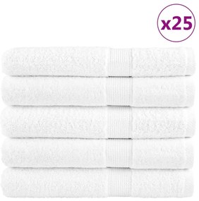 vidaXL Πετσέτες Premium SOLUND 25 Τεμ. Λευκές 100x200εκ. 600γρ/μ²