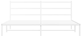 vidaXL Πλαίσιο Κρεβατιού με Κεφαλάρι Λευκό 180x200 εκ. Μεταλλικό