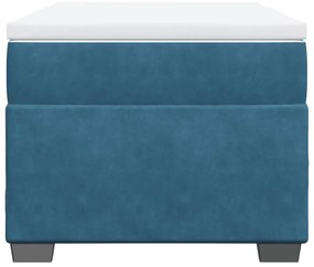 vidaXL Κρεβάτι Boxspring με Στρώμα Σκούρο Μπλε 80 x 200 εκ. Βελούδινο