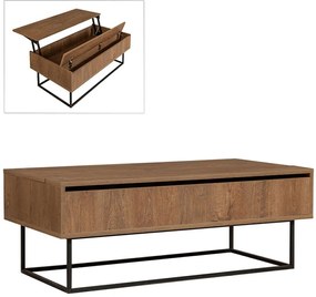 Τραπεζάκι Σαλονιού Amedeo 0234395 120x60x43cm Walnut-Black