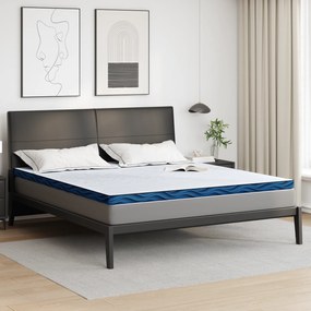 vidaXL Στρώματα Λευκό και Μπλε 200 x 200 cm