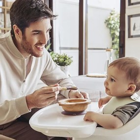 Ξύλινο μπολ &amp; κουτάλι Miniland CHICK