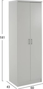 ΝΤΟΥΛΑΠΑ 2ΦΥΛΛΗ BAILEY ΜΕ ΤΡΙΑ ΡΑΦΙΑ HM337.05 ΜΕΛΑΜΙΝΗ ΛΕΥΚΗ 60Χ43Χ181Υεκ.