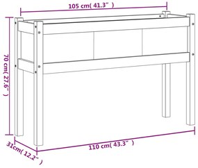 Ζαρντινιέρες με Πόδια 110x31x70 εκ από Μασίφ Ξύλο Ψευδοτσούγκας - Καφέ