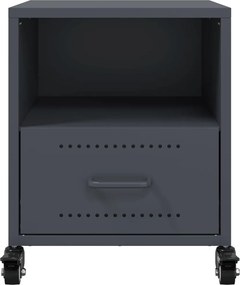 vidaXL Κομοδίνα 2 τεμ. Ανθρακί 36x39x43,5 εκ. από Χάλυβα