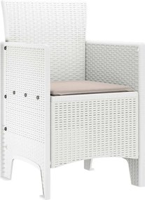 vidaXL Καρέκλα Κήπου 2 pcs Λευκό 53 x 49 x 85 εκ. Πολυπροπυλένιο