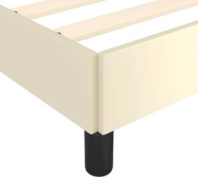 vidaXL Πλαίσιο Κρεβατιού χωρίς στρώμα Κρεμ 120x190 εκ.Συνθ. Δέρμα