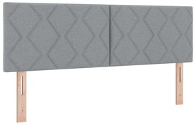 vidaXL LED Κεφαλάς Σχεδιασμός Διαμαντίων Φωτεινός Γκρι 160 εκ. Ύφασμα