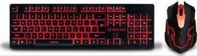 Zeroground KB-1600GUMS Akao Σετ Gaming Πληκτρολόγιο με Φωτιζόμενα πλήκτρα & Ποντίκι (Αγγλικό US)