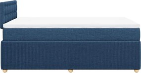 vidaXL Κρεβάτι Boxspring με Στρώμα Μπλε 120x200 εκ. Υφασμάτινο