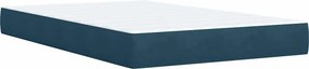 vidaXL Κρεβάτι Boxspring με Στρώμα Μπλε 120x190 εκ. Βελούδινο