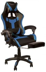 BF7860 Gaming Relax Πολυθρόνα Γραφείου με Υποπόδιο Pu Μαύρο - Μπλε 63x70x117/127cm ΕΟ581,2