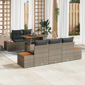 vidaXL Σετ Καναπέ Κήπου με αποθήκευση 6 pcs Γκρι Πολυ ράταν