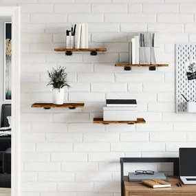 vidaXL Ράφια Τοίχου 4 τεμ. Καπνιστή Δρυς 40x30x1,5 εκ. Επεξεργ. Ξύλο