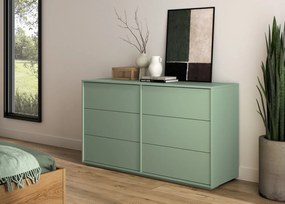 Rivoli συρταριέρα με 6 συρτάρια 146x45x80εκ. Argile Vert