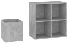 vidaXL Παπουτσοθήκη Χολ Γκρι Σκυροδ. 105 x 35,5 x 70 εκ. Επεξ. Ξύλο