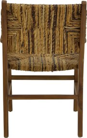 Πολυθρόνα Refane pakoworld φυσικό teak ξύλο-banana σχοινί 55x60x85εκ