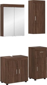 vidaXL Σετ Επίπλων Μπάνιου με ράφι TULUM Καφέ δρυς Επεξεργασμένο ξύλο