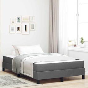 vidaXL Κρεβάτι με ελατήρια Άλλο Σκούρο γκρι 120 x 190 cm ύφασμα