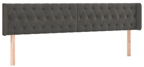 vidaXL Κεφαλάρι με Πτερύγια Σκούρο Γκρι 203x16x78/88 εκ. Βελούδινο
