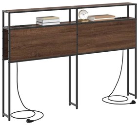 vidaXL Κεφαλάρι Αποθήκης Επιτοίχιο Καφέ δρυς 140 cm Επεξεργασμένο ξύλο