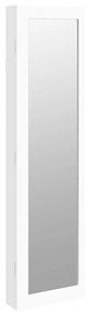 Έπιπλο Κοσμημάτων με Καθρέφτη Επιτοίχιο Λευκό 30x8,5x106 εκ. - Λευκό