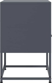 vidaXL Κομοδίνα 2 τεμ. Ανθρακί 36 x 39 x 60,5 εκ. Ατσάλινο