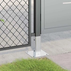 vidaXL Βάσεις στύλων τετράγωνες 12 τεμάχια Ασημί Γαλβανισμένος χάλυβας