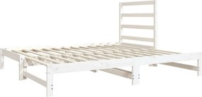 vidaXL Καναπές Κρεβάτι Συρόμενος Λευκός 2x(90x190) εκ. από Μασίφ Πεύκο