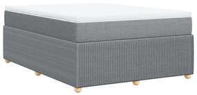 Κρεβάτι Boxspring με Στρώμα Ανοιχτό Γκρι 140x190 εκ. Υφασμάτινο - Γκρι