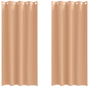 vidaXL Κουρτίνες 2 pcs Ανοιχτό καφέ 245 x 140 εκ. Πολυεστέρας