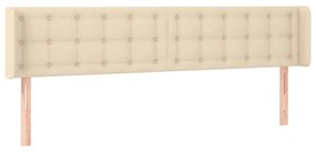 vidaXL Κεφαλάρι Κρεβατιού LED Κρεμ 203x16x78/88 εκ. Υφασμάτινο