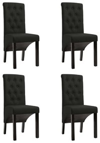 vidaXL Καρέκλες Τραπεζαρίας 4 τεμ. Μαύρες Υφασμάτινες