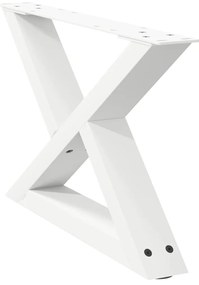 vidaXL Πόδια Τραπεζιού Σαλονιού 2 τεμ. Λευκά 50x(30-31,3) εκ. Ατσάλι