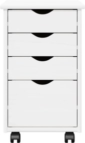 vidaXL Κινητό Ντουλάπι με τροχούς Λευκός 34 x 39 x 56 εκ Στερεό πεύκο