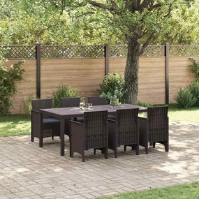 vidaXL Σετ Τραπεζαρίας Κήπου 7 pcs Καφέ 200 x 100 x 73 εκ.
