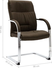 vidaXL Καρέκλα Γραφείου «Πρόβολος» Καφέ Υφασμάτινη