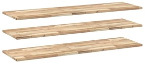 vidaXL Ράφια Κρεμαστά 3 Τεμ. 140x40x2εκ Ακατέργαστο Μασίφ Ξύλο Ακακίας