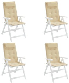 Μαξιλάρια Καρέκλας με Πλάτη 4 τεμ. Μπεζ από Ύφασμα Oxford - Μπεζ