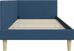vidaXL Κρεβάτι Γωνίας Μπλε 90 x 190 cm Ύφασμα