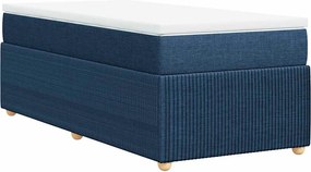 vidaXL Κρεβάτι Boxspring με Στρώμα Μπλε 100 x 200 εκ. Υφασμάτινο