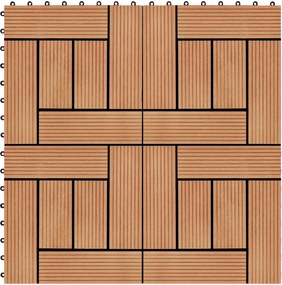 vidaXL Πλάκα Κατασκευής 11 pcs Ξύλο teak 30 x 30 cm WPC